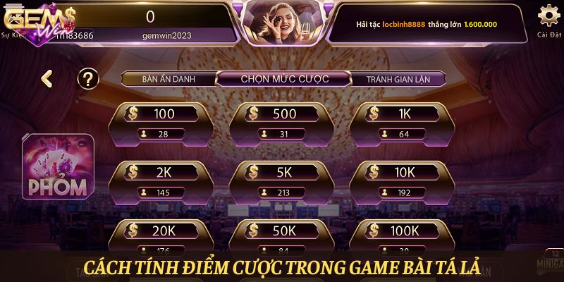 Cách tính điểm cược trong game bài tá lả
