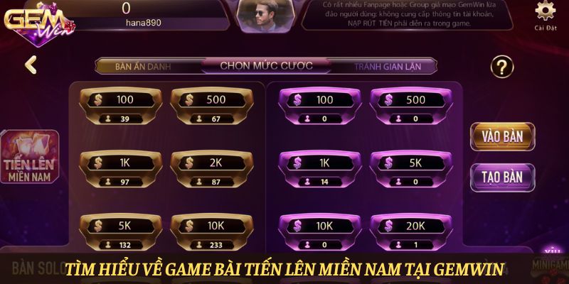 Tìm hiểu về game bài tiến lên miền Nam tại Gemwin